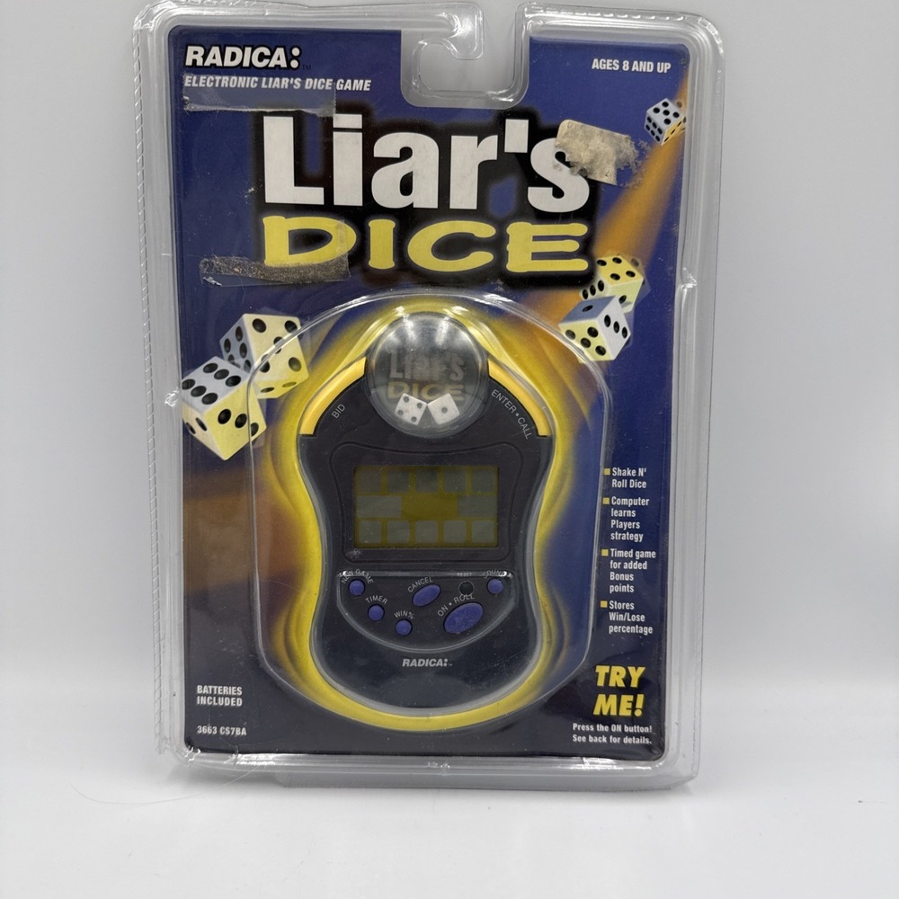 Radica Liar's Dice Sealed New Electronic Handheld Game Hand Held Unopened